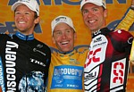 Le podium final du Tour of California 2007: McCartney, Voigt, Leipheimer